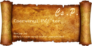 Cservenyi Péter névjegykártya