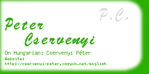 peter cservenyi business card